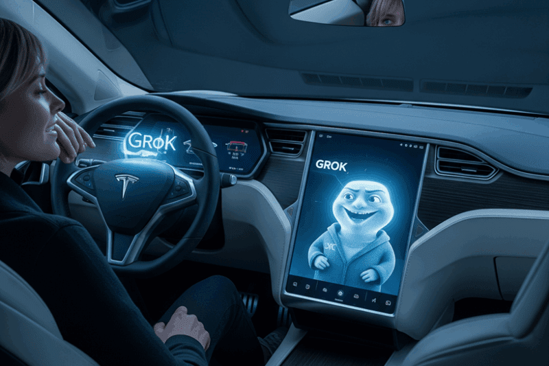 Grok llega a Tesla: La IA sarcástica de Elon Musk transformará tu experiencia al volante