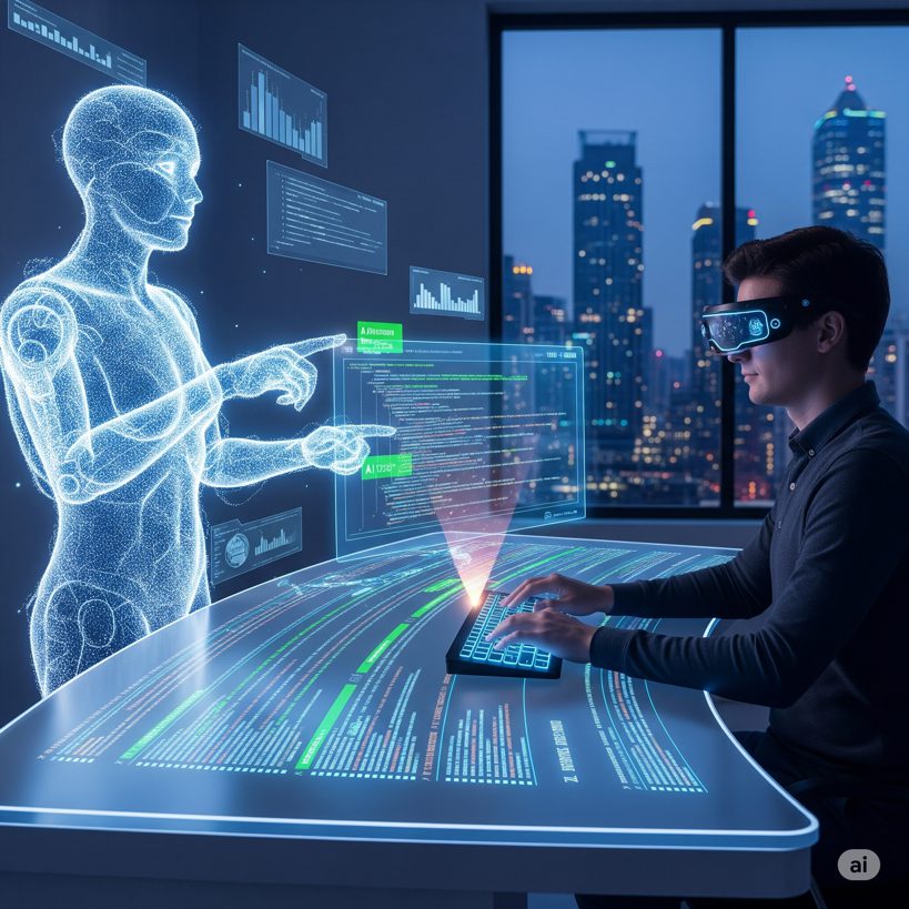 Interfaz de Qoder IDE de Alibaba mostrando elementos de código con asistencia de IA, simbolizando la nueva era del desarrollo de software inteligente y la programación agentic.